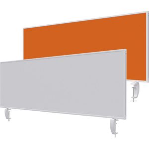 magnetoplan Bureauscherm VarioPin, whiteboard/vilt, breedte 1600 mm, oranje