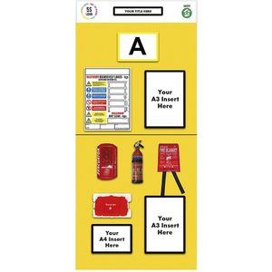Stelling-informatiebord enkele markering, brandbeveiliging, h x b = 2000 x 900 mm, geel
