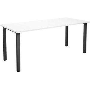 Multifunctionele tafel DUO-U, recht blad, b x d = 1800 x 800 mm, wit, zwart