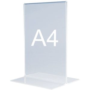 magnetoplan Tafelstandaard, recht, polystyreen, formaat A4 staand, VE = 4 stuks