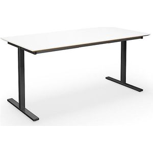 Multifunctionele tafel DUO-T Trend, recht blad, b x d = 1400 x 800 mm, wit, zwart