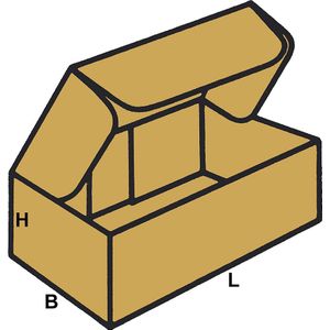 Stansdozen met steekslot, FEFCO 0426, van enkelgolfkarton, inwendige afmeting: 370 x 270 x 130 mm, VE = 50 stuks