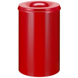 Veiligheidsprullenbak, staal, zelfdovend, inhoud 110 l, h x Ø = 720 x 470 mm, bak rood / zelfdovend deksel rood