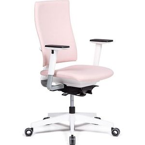 Bureaustoel Bianca, synchroon-mechanisme, roze/wit