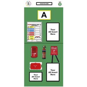 Stelling-informatiebord enkele markering, brandbeveiliging, h x b = 2000 x 900 mm, groen