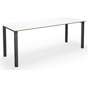 Multifunctionele tafel DUO-U Trend, recht blad, afgeronde hoeken, b x d = 1800 x 800 mm, wit, zwart
