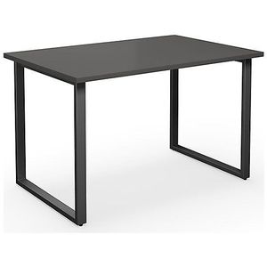 Multifunctionele tafel DUO-O, recht blad, b x d = 1200 x 800 mm, donkergrijs, zwart