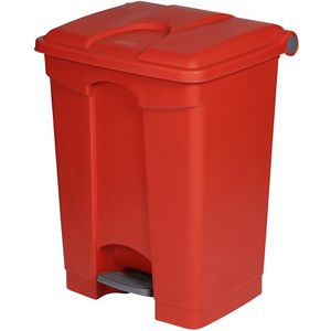 Afvalverzamelaar met pedaal, inhoud 70 l, b x h x d = 505 x 675 x 415 mm, rood