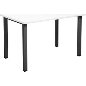 Multifunctionele tafel DUO-U, recht blad, b x d = 1200 x 800 mm, wit, zwart