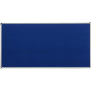 eurokraft pro Prikbord met aluminium frame, textielbekleding, blauw, b x h = 2000 x 1000 mm
