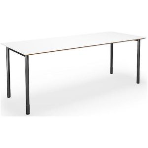 Multifunctionele tafel DUO-C Trend, recht blad, b x d = 1800 x 800 mm, wit, zwart