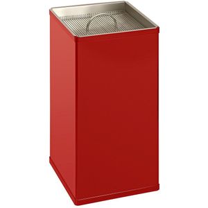 Asbak met zand, vierkant, aluminium, rood