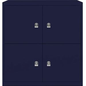 BISLEY LateralFile™ Lodge, met 4 lockers, hoogte per 375 mm, oxfordblauw