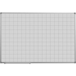 eurokraft basic Geruit wandbord, wit gelakt, b x h = 900 x 600 mm, raster 10 x 10 / 50 x 50 mm