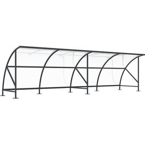 WSM Fietsoverkapping, van polycarbonaat, b x d = 8250 x 2100 mm, antracietgrijs RAL 7016