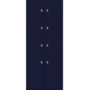 BISLEY LateralFile™ Lodge, met 8 lockers, hoogte 6 x 375 mm, 2 x 755 mm, oxfordblauw