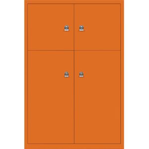 BISLEY LateralFile™ Lodge, met 4 lockers, hoogte 2 x 375 mm, 2 x 755 mm, oranje
