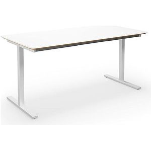 Multifunctionele tafel DUO-T Trend, recht blad, afgeronde hoeken, b x d = 1600 x 800 mm, wit, wit