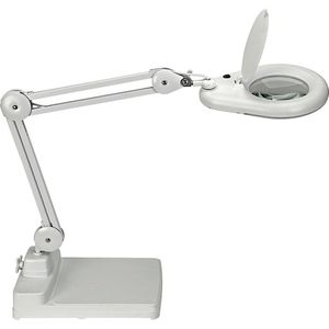 MAUL LED-loeplamp MAULviso, armlengte 310 mm, met voet, wit