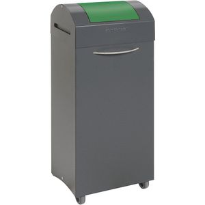 Verzamelaar voor kringloopmateriaal, vlamdovend, inhoud 45 l, b x h x d = 380 x 650 x 320 mm, inwerpopening verkeersgroen