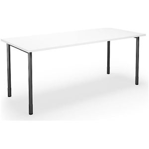 Multifunctionele tafel DUO-C, recht blad, b x d = 1800 x 800 mm, wit, zwart