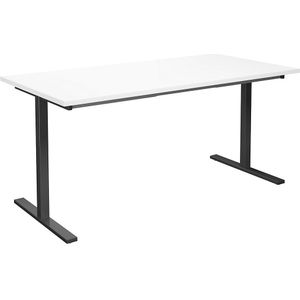Multifunctionele tafel DUO-T, recht blad, b x d = 1600 x 800 mm, wit, zwart