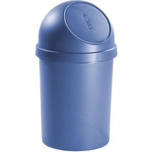 helit Push-afvalbak van kunststof, inhoud 45 l, VE = 2 stuks, h x Ø = 700 x 400 mm, blauw