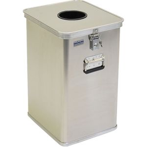 Gmöhling Afvalbak G®-DROP, inhoud 80 l, aluminium met wielen, afsluitbaar
