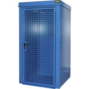 eurokraft pro Gasflessencontainer, brandwerend, voor 9 flessen met elk Ø 230 mm, blauw