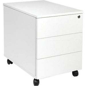 Verrijdbaar ladeblok Portland, h x b x d = 550 x 420 x 600 mm, wit geborsteld