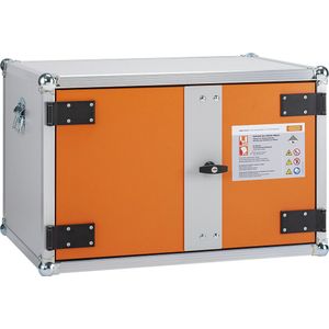 CEMO Veilige acculaadkast BASIC, zonder voeten, hoogte 520 mm, 230 V, oranje/grijs