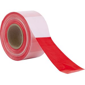 Afzetlint, uiterst scheurbestendig, aan beide zijden bedrukt, rood/wit, vanaf 20 stuks