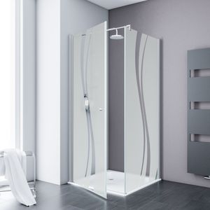 ExpressPlus Alexa Style 2.0 Drehtür mit Seitenwand + Duschwanne, alu-natur