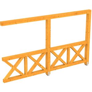 Seitenwand Andreaskreuz, Wandanbau Fichte