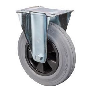Bockrolle 125mm L410.B46 Platte,Gummi grau,RL L410.B46.125