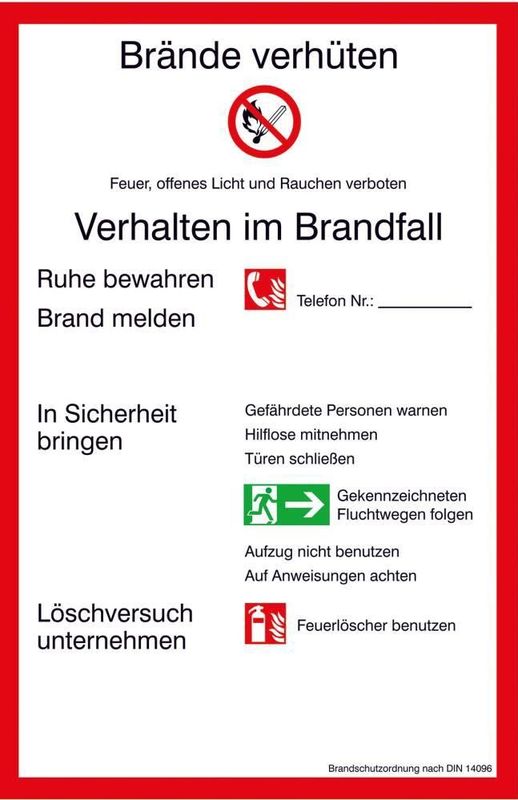 Brandschutzordnung (PVC) 200x300mm