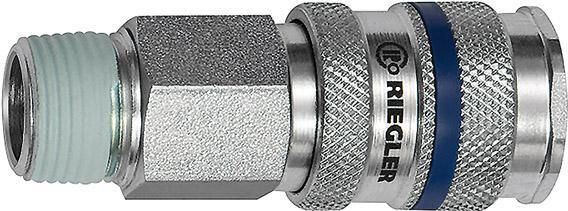 SchnellverschlusskupplungNW 7,8, Stahl, AG R1/4" RIEGLER