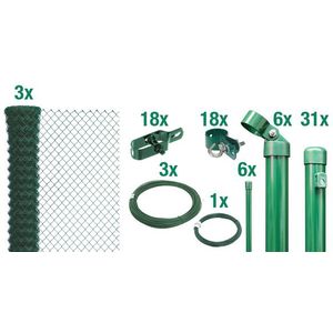 Set Maschendrahtzaun grün