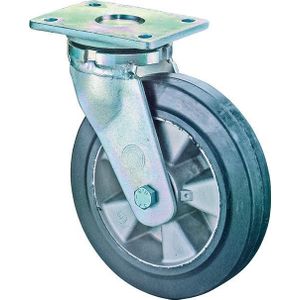 Lenkrolle 125mm RR100.B80Platte,Elastik schw.,KL RR100.B80.125