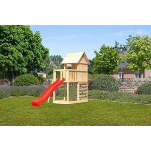 Stelzenspielhaus Frieda mit 2,5m Rutsche