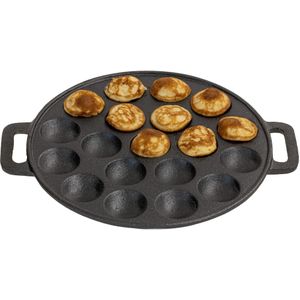 Cookinglife Poffertjespan - Gietijzer - ø 24 cm - 19 poffertjes - Voor alle warmtebronnen