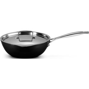 Le Creuset Wokpan met schenktuiten + Deksel - Les Forgées TNS - ø 24 cm / 2.8 liter - standaard anti-aanbaklaag - Voor alle warmtebronnen - PFOA vrij