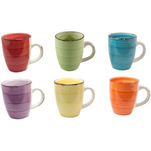 Studio Tavola - Mokken Sunny Summer - 350 ml - 6 Stuks - Gemixte Kleuren