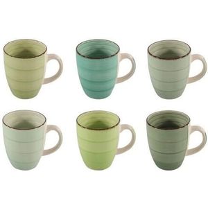 Cookinglife - Mokken Delice - Groen - Aardewerk - Set van 6