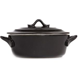Cosy & Trendy Black Ovenschotel Met Deksel - Ovaal - 0L5 - Ø 16.5 cm x 13 cm x 6 cm