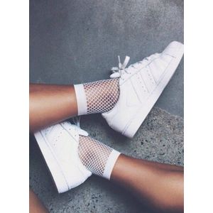 Kiki fishnet sokjes wit