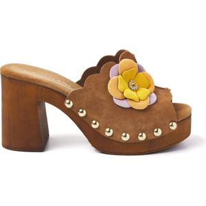 Lazamani  Clogs Dames  Bruin  Suède