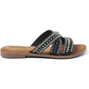 Lazamani  Slippers Dames  Zwart  Leer