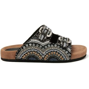 Lazamani  Slippers Dames  Zwart  Leer