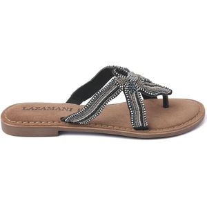 Lazamani  Slippers Dames  Zwart  Leer